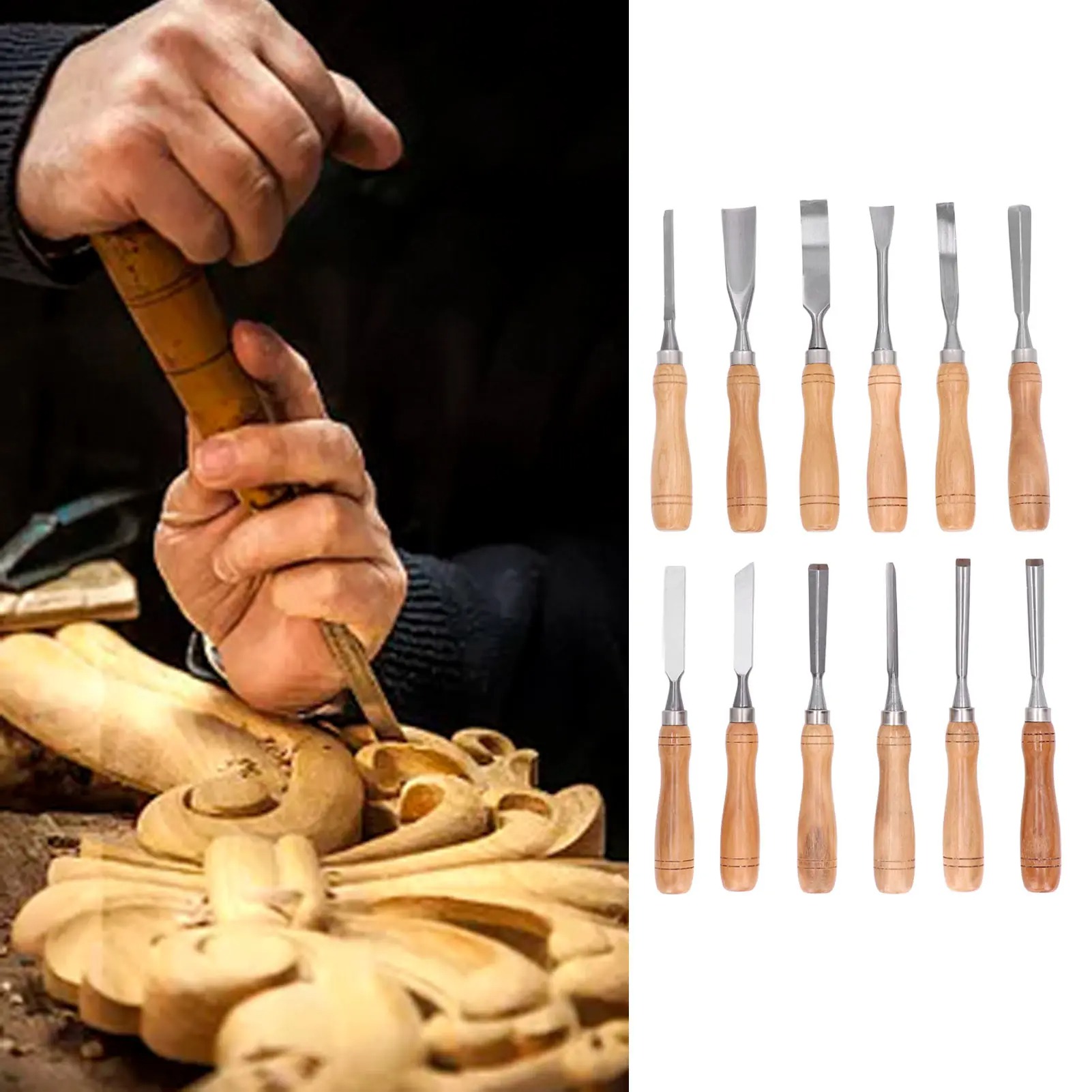 12Pcs/Set Wood Carving Tools,C - đánh giá và giá Wood Chisel Set