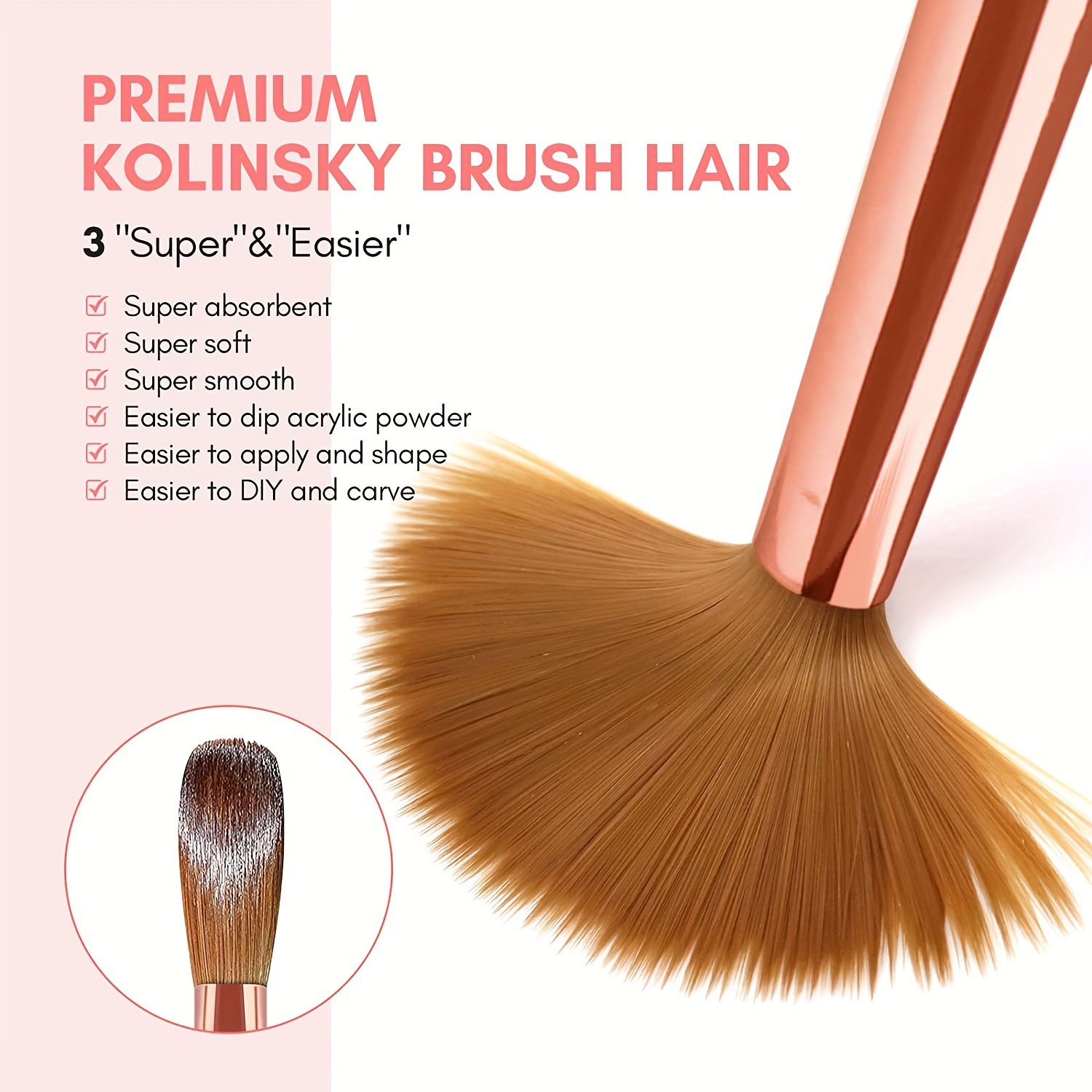3pcs Kolinsky Acrylic Nail Bru - đánh giá và giá Wood Chisel Set