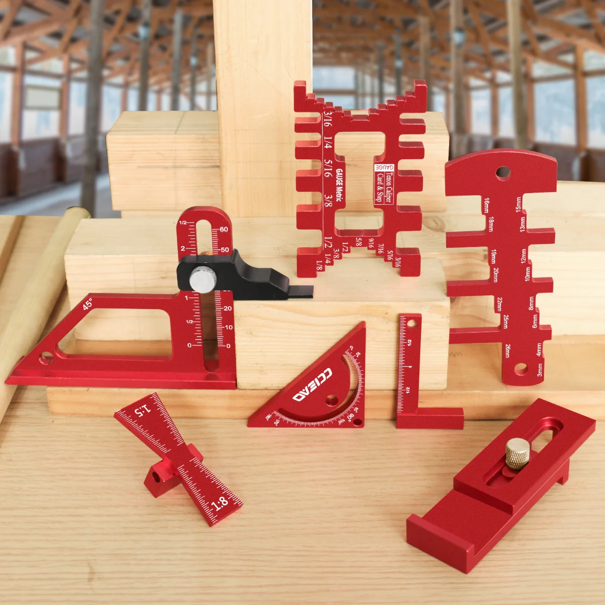 7Pcs Aluminum Alloy Woodworkin - đánh giá và giá Woodworking Workshop Layout