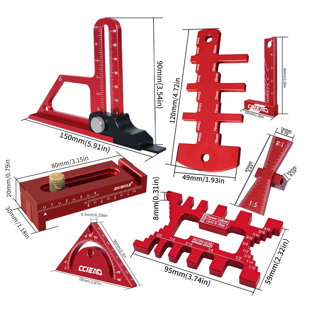 7Pcs Aluminum Alloy Woodworkin - đánh giá và giá Woodworking Workshop Layout