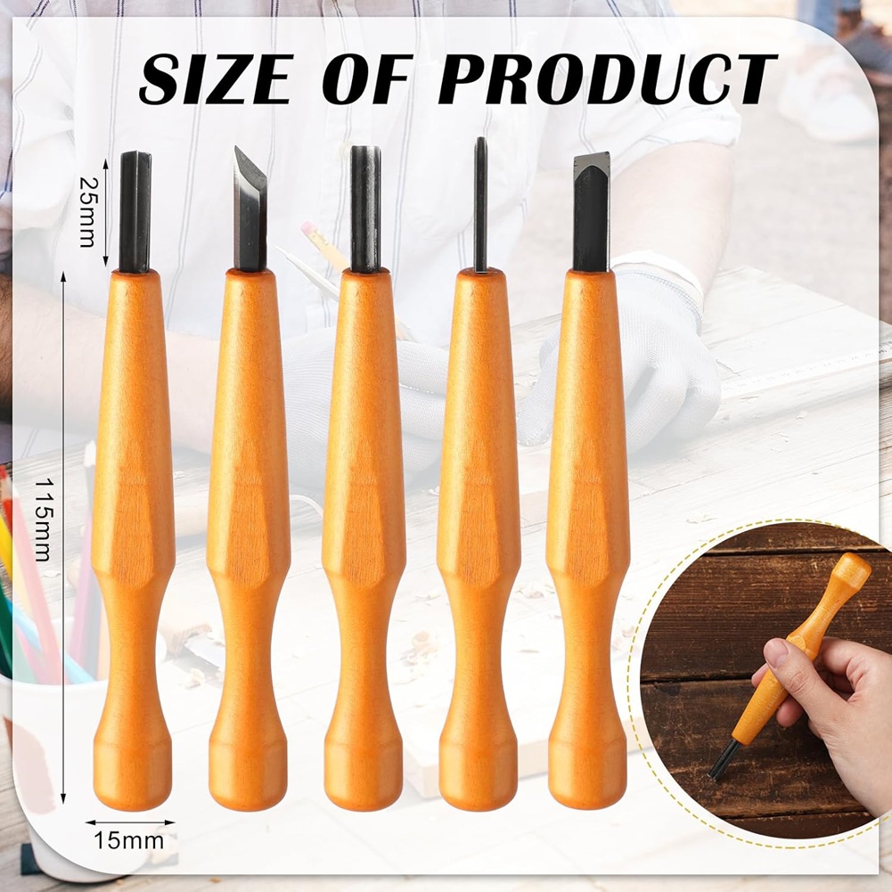 5 Pcs Linocut Carving Tools Se - đánh giá và giá Wood Chisel Set