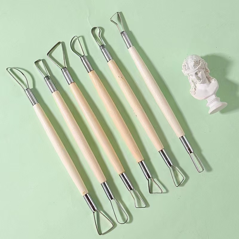 6PCS wooden handle wax pottery - đánh giá và giá Wood Chisel Set